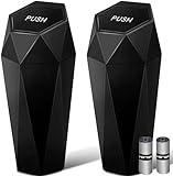 HOTOR Car Trash Can with Lid - 2 Pack, Car Accessories for Interior, Leakproof Vehicle Garbage Can with 30 Attached Trash Bags, Multipurpose Organizers and Storage for Home, Office, Black