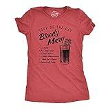 Womens Soup of The Day Bloody Mary T Shirt Funny Cocktail Mixed Drink Recipe Graphic Tee Funny T Shirts Liquor Tops for Women Cool Drinking Top Women's Red L