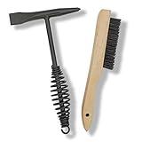 VASTOOLS Welding Chipping Hammer with Coil Spring Handle,10.5",Cone and Vertical Chisel/ 10" Wire Brush(Free), Black