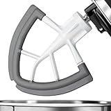 Flex Edge Beater for KitchenAid,Mixer Attachement Compatible With KitchenAid,Mixer Accessory,Fits Tilt-Head Stand Mixer Bowls For 4.5-5 Quart Bowls,Beater With Silicone Edges,Grey