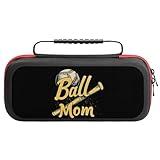 Funny Ball Mom Softball Baseball Carrying Case Compatible with Nintendo Switch with 20 Games Cartridges Slot Portable Travel Bag
