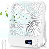 Cooperwin Travel Fan for Sleeping, 6.8" Small Portable Fan Rechargeable Battery Powered, 100 Speeds Personal Mini Desk Fan for Office Bedroom, Cruise Ship Beach Vocation Travel Essentials, White