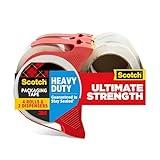 Scotch Heavy Duty Packaging Tape, 1.88" x 54.6 yd, Designed for Packing, Shipping and Mailing, Strong Seal on All Box Types, 3" Core, Clear, 4 Rolls (3850-4RD)