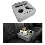 Kewucn Car Back Seat Organizer, Leather Couch Cup Holder Tray, Waterproof Sofa Cup Holder Pillow to Store Drink Snack Phone, Universal Auto Cup Holder for Car, RV, Sofa, Bed (Gray)