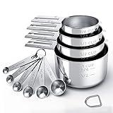 TILUCK Stainless Steel Measuring Cups & Spoons Set, Cups and Spoons,Kitchen Gadgets for Cooking & Baking (10)