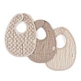 Itzy Ritzy Set of 3 Baby Bibs - Ultra-Soft Adjustable Infant & Toddler Bibs Made of Triple-Layer Cotton Muslin, Ideal for Drooling, Teething, & Eating -3 Stylish, Coordinating Prints (Checkerboard)