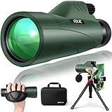 12x56 High Power Monocular Telescope with Smartphone Adapter Tripod Travel Bag, Larger Vision Monoculars for Adults with BAK4 Prism & FMC Lens, Suitable for Bird Watching Hunting Hiking Camping