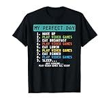 My Perfect Day Play Video Games Funny Gamer Men Boys Kids T-Shirt