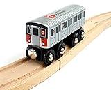 MUNI PALS Munipals New York City Subway Wooden Railway (A Division/IRT) 2 Train/7 Avenue Express–Child Safe and Tested Wood Toy Train