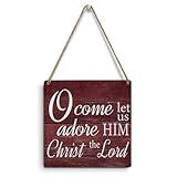 Christmas Decorations Christian Home Decor Religious Gifts for Women Men Wall Art Farmhouse Wall Hanging Decor Wood Sign for Holiday Living Room Winter Church Bedroom Front Door Porch Decor