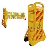 13 Foot Portable Driveway Fence Safety Barriers Barricade Expandable Mobile Folding System for Construction Traffic Control Driveway Gate Outdoor