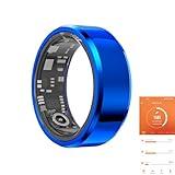 GenXenon Fitness Tracker Smart Ring,Step Counter,Heart Rate Blood Oxygen Sleep Tracker Health Ring, 5ATM Waterproof Long Battery Life Smart Rings Compatible with iOS & Android (Blue, US 10)