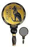 Ebros Gift Ancient Egyptian Black and Gold Classical Goddess Bastet Cat with Hieroglyphs Hand Mirror Figurine 9.25" H New Age Mysticism with Gods of Egypt Symbol of Protection and Fertility