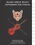Blank Sheet Music Notebook for Violin - Manuscript Paper 12 Staves per Page - 100 Pages of Staff Paper: Blank Sheet Music Notebook Violin for Kids - ... - Blank Book with 12 Empty Staves 8.5 x 11