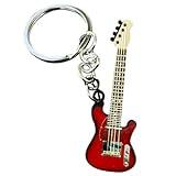 Pouoir guitar keychain for Men Mini Cute Bass Key Chain Ring for Kids High-end Car Keyring Electric Guitar Key Holder