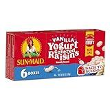 Sun-Maid Vanilla Yogurt Coated Raisins - (6 Pack) 1 oz Snack-Size Box - Yogurt Covered Dried Fruit for Lunches and Back To School Snacks