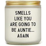 Pregnancy Announcement for Aunt, Funny Baby Reveal Present for Aunt Again Aunt to Be, Second Time Auntie Gift Ideas, Surprise Announcements for Great Sister Friend Bestie, Lavender Scented Candle