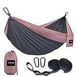 Kootek Camping Hammock 400 lbs Capacity, Portable Hammocks with Tree Straps & Attached Carry Bag, Camping Essentials Gear, Perfect for Outside Indoor Hiking Beach Backpack Travel