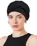 Awefeel Chemo Headwear for Women Sparkly Cancer Hats Black