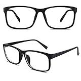CGID Fake Glasses Clear Lens Non-Prescription Retro Rectangular Frame UV400 Protection Men Women CN12