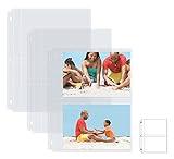 Better Office Products Photo Album Refill Sheets, 5 x 7 Inch, Heavyweight, Diamond Clear 3 Ring Photo Binder Page Refills, 100 Total Photos, Each 2-Pocket Sheet Holds Up to 4 Photos (25 Pack)