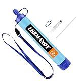 Portable Water Filter, Straw Water Purifier System Mini Outdoor Personal Water Filtration, Emergency Survival Gear for Hiking Camping Accessories Travel Fishing Emergency Preparedness (Blue)