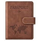 Eoehro Passport Holder for Travel Essentials, Passport Wallet Cover Case for Travel Must Haves Accessories,Passport Book Holders for Women and Men(brown)