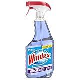 Windex Glass and Window Cleaner Spray Bottle, Ammonia Free, Packaging Designed to Prevent Leakage and Breaking, Crystal Rain Scent, 32 Fl Oz