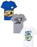 The Children's Place boys Short Sleeve Graphic T-shirt 3-pack T Shirt, Racecars/Racecar/Motorcycle, XX-Large US