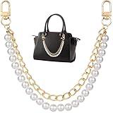 HINZIC Pearl Purse Chain Gold Handbag Straps Metal Shoulder Crossbody Bags Short Handle Replacement Charms Accessories for Women