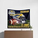 Northwest NCAA Michigan Wolverines 2023 FBC National Champions Wall Hanging Tapestry, 34" x 40", Training