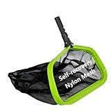 Sepetrel Pool Net,20 Inch Professional Swimming Pool Leaf Skimmer Nets for Cleaning with Nylon Deep Bag,Heavy Duty Aluminum Frame & Handle Rake(Pole Not Included)