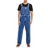 HISEA Men's Denim Bib Overalls, Men's Overalls Workwear with Adjustable Straps and Convenient Tool Pockets