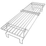 Hisencn Universal Grill Rack for Gas/Wood Pellet/Griddle/Smoker Grill, Adjustable Warming Rack, Upper Rack with Foldable Leg, Adjustable Length 15.3-22.1 in (Universal Grill Rack)
