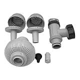 Intex 26004E Above Ground Swimming Pool Inlet Air Water Jet Replacement Part Kit; Includes Plunger Valve, Strainer Connector, Strainer Grid, etc.