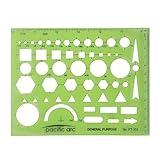 Pacific Arc - General Purpose Template - Drawing Aid Stencil for Professional or School Work - Size 3.87 x 6.5 inch