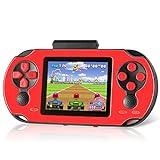 TaddToy 16 Bit Handheld Game for Kids Adults, 3.0'' Large Screen Preloaded 230 HD Classic Retro Video Games with USB Rechargeable Battery & 3 Game Cartridges for Birthday Gift for Kids 4-12 (Red)