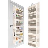 HOMELUX THEORY 1 PC Heavy Duty Over the Door Organizer 55x14x6.7, 6 Large Front & 12 Side Pockets, Hanging Storage Closet Door Organizer for Bedroom, Bathroom and Baby Nursery Storage (Ivory)