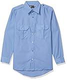 Horace Small mens Classic Long Sleeve Security button down shirts, Medium Blue, Small US