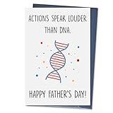 Ithmahco Funny Stepdad Fathers Day Card from Step Son Daughter, Gifts for Bonus Dad, Happy Fathers Day for Step Dad, stepfather, Actions Speak Louder Than DNA