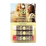Sun Bum SPF 30 Sunscreen Lip Balm 3 Flavor Variety Pack - Coconut, Banana, Watermelon - Moisturizing Aloe Vera and Vitamin E - Vegan and Cruelty Free - UVA/UVB Lip Protection - 0.15 oz , 3 ct