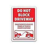 2-Pack Do Not Block The Driveway Vinyl Decal Sticker 7-Inch by 5-Inch Premium Quality Vinyl Decal Laminated with UV Protective Laminate OS2730