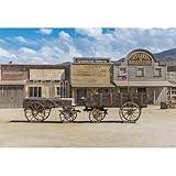 CRTPOD 7x5ft Western Town Backdrop for Photography Cowboy Old Town Store Wild West Style Countryside Wood House Background for Kids Man Adult Party Decor Banner Photoshoot Studio Props