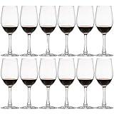 UMI UMIZILI 12 Ounce - Set of 12, Classic Durable Red/White Wine Glasses For Party