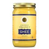 Ancient Organics Ghee, Organic Grass Fed Ghee Butter - Gluten Free Ghee, Clarified Butter, Vitamins & Omegas, Lactose Free, 100% Certified Organic, Kosher, USDA Certified - 32 Fl Oz (Pack of 1)