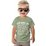 BOUTIKOME Toddler Boys Dinosaur Shirts Baby Summer T-Shirt Kid Short Sleeve Dino Tees Tops Inspirational Gift Clothes 1-6Y(Green,5-6T)