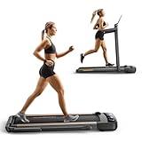 HomeTro 3.0HP Foldable Compact Treadmill,2 in 1 Walking Pad & Jogging Machine for Home/Office,Dual LED Touch Screens Folding Under Desk Motorized Treadmills 265lbs, App& Remote Control,Assembly-Free