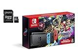 Nintendo Switch Mario Kart 8 Deluxe Accessories Bundle with Neon Blue & Neon Red Joy-Con & 32GB SD Card