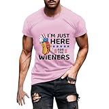 Im Just Here for The Winners Shirts for Men USA American Flag Patriotic T-Shirts Independence Day Outfits Red White and Blue T Shirt Hot Dog Active Top Graphic Tees Prime Try Before You Buy