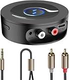 Bluetooth 5.2 Receiver for Home Stereo AUX Adapter for HiFi Music Streaming, Wired Speakers, with AUX 3.5mm/RCA, Long Range,Low Latency and HD Audio